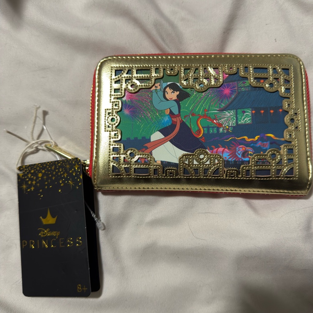 Loungefly Gold and Multicolor Princess Wallet